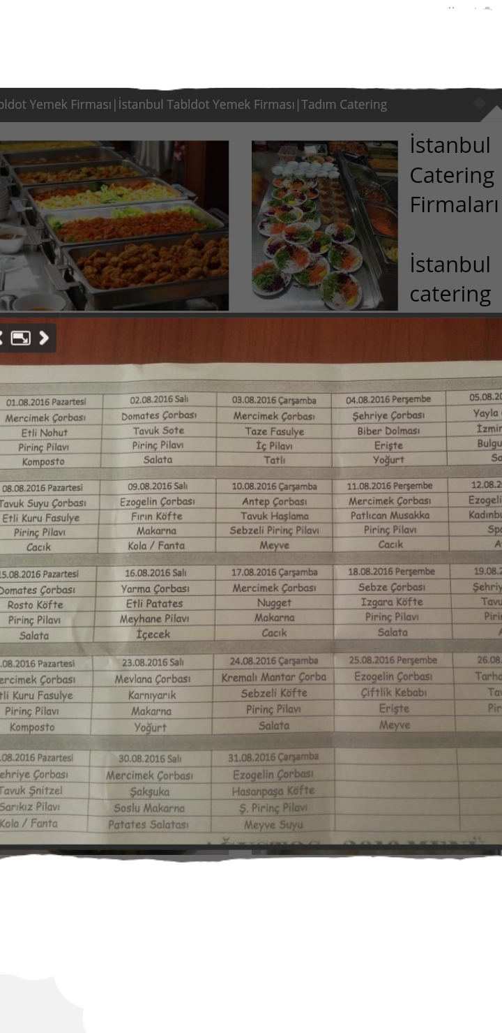 Kartal Catering Şirketi |Tadım Catering 4 Çeşit Tabldot yemek fiyatı 10TL |0532 599 53 32